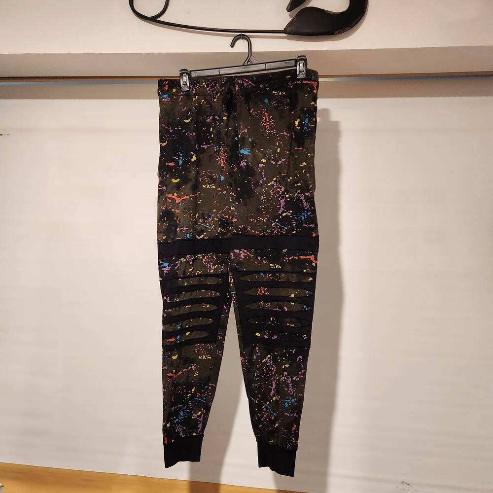 Colorful Splatter Print Ankle Pants